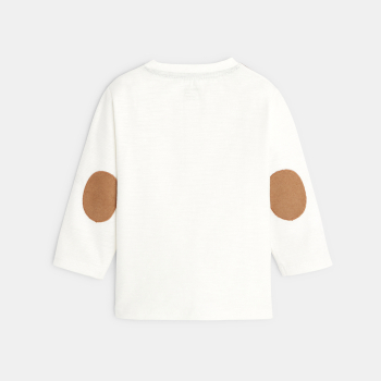 تيشيرت سلوب تونسي أبيض للأولاد الصغار مع رقع